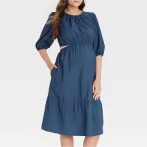 women’s navy cutout midi dress - isabel maternity by ingrid and isabel!